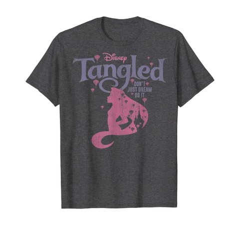 Amazon.com: Disney Tangled Silhouette Don't Just Dream Graphic T-Shirt: Clothing