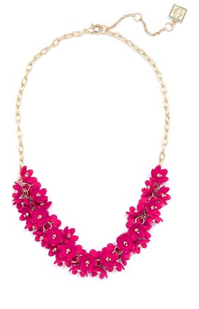 hot pink flower necklace