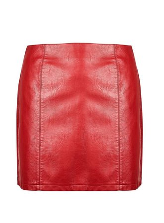 Curve Dark Red PU Mini Skirt | Dorothy Perkins