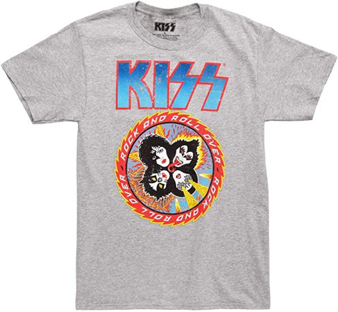Amazon.com: KISS Rock and Roll Over Adult T-Shirt - Heather Grey (Medium): Clothing