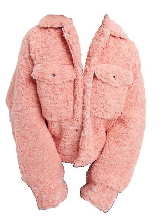 free people pink teddy jacket asos