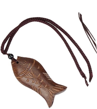 necklace wood fish