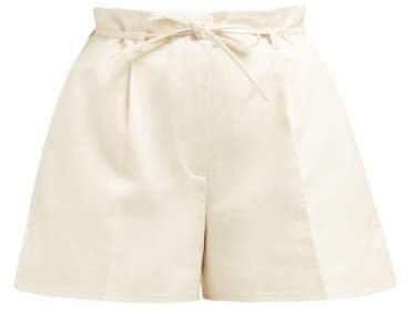 Giles High Waisted Cotton Shorts - Womens - Ivory