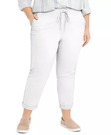 Style & Co Plus Size Twill Tape Utility Pants, Created for Macy's & Reviews - Pants & Capris - Plus Sizes - Macy's