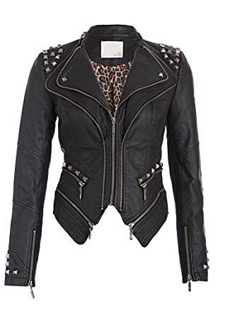 black studded leather jacket punk style