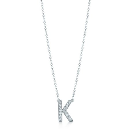 Tiffany Letters pendant of diamonds in platinum, mini. Letters A-Z available. | Tiffany & Co.