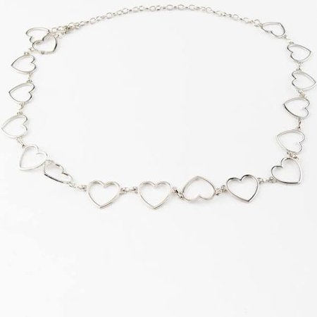 Full Tilt Heart Chain Belt - Silver - S/M