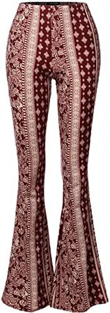 SSOULM Women's Stretchy Wide Leg High Waist Bell Bottom Flare Pants MULTINAVY 2XL at Amazon Women’s Clothing store