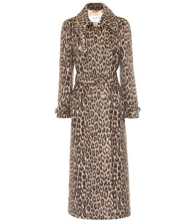 Fiacre leopard alpaca wool-blend coat