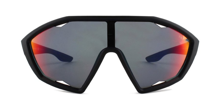 Prada Sport - PS 10US Black Rubber Shield Men Sunglasses - 135mm – shadesdaddy