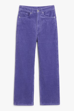 Corduroy trousers - Purple - Corduroy trousers - Monki WW