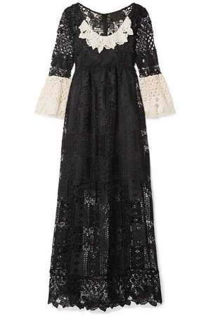 Anna Sui | Floral Diamond and Medallion crocheted lace midi dress | NET-A-PORTER.COM