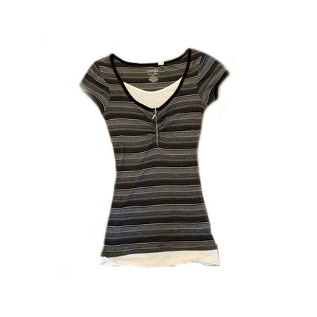 v neck striped 2000s fitted top