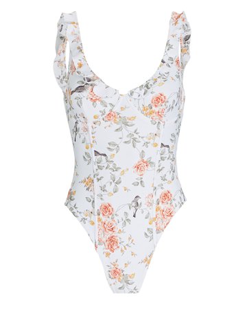 WeWoreWhat Ruffled Floral One-Piece Swimsuit | INTERMIX®