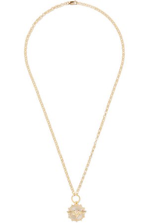 Foundrae | Wings 18-karat gold, diamond and enamel necklace | NET-A-PORTER.COM