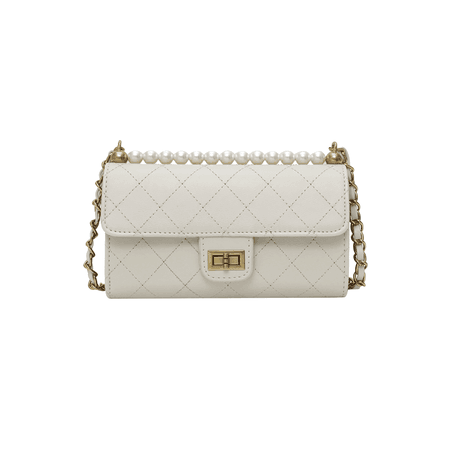 JESSICABUURMAN - ALYIN PEARL EMBELLISHED QUILTED LEATHER CROSS BODY BAG