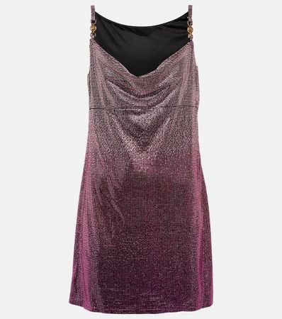 Crystal Embellished Minidress in Purple - Versace | Mytheresa