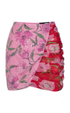 Sequined Floral Mini Skirt By Rotate | Moda Operandi