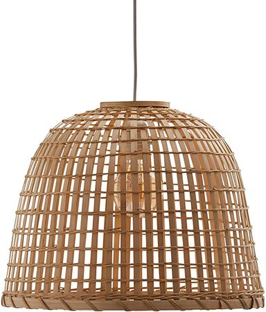 Stone & Beam Modern Round Rattan Ceiling Pendant Chandelier with Light Bulb - 15.75 x 16.75 12.6 Inches, 85.6 Inch Cord, Natural - - Amazon.com