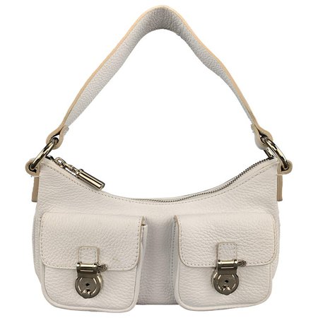 BURBERRY White Leather Mini Patch Flap Pocket Shoulder Bag Purse For Sale at 1stdibs