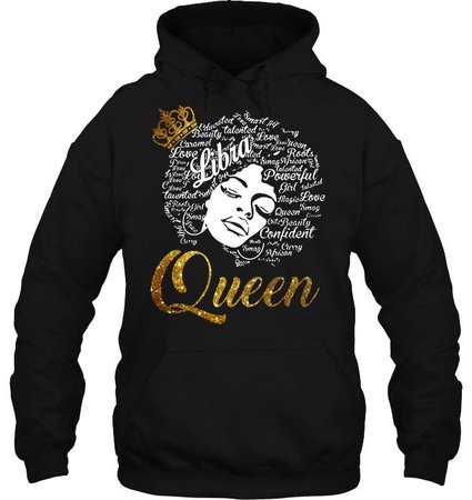 Libra Queen Afro textured hair typography T Shirt