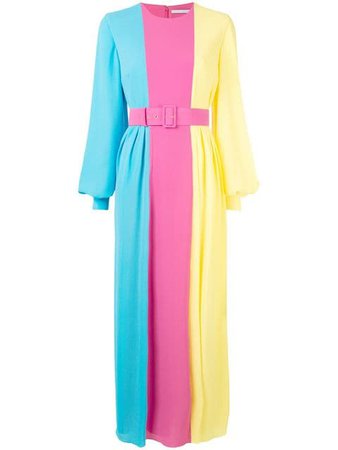Emilia Wickstead colour block long dress $1,835 - Buy Online - Mobile Friendly, Fast Delivery, Price