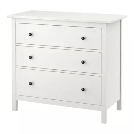 HEMNES 3-drawer chest - white stain - IKEA