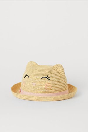Straw Hat with Ears - Natural - Kids | H&M US