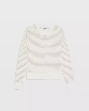 Signature Stripe Linen Crewneck Sweater