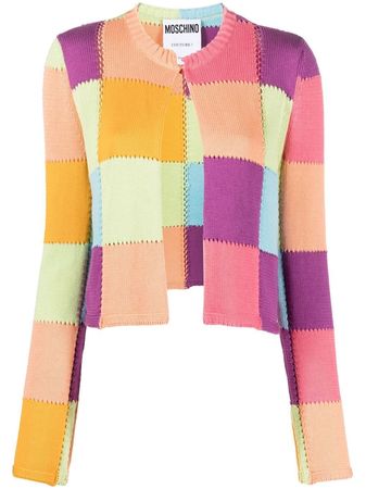 Moschino colour-block Panelled Knit Cardigan - Farfetch