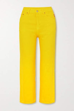 Denimist - Pierce Cropped High-rise Straight-leg Jeans - Yellow