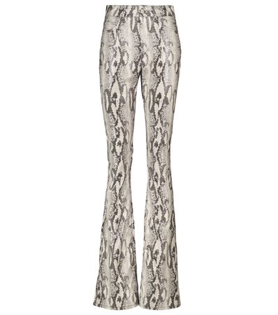 Alessandra Rich Snake-effect faux leather flared pants | Mytheresa