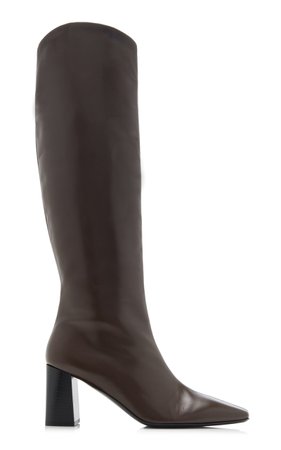 Square-Toe Leather Knee Boots By The Row | Moda Operandi