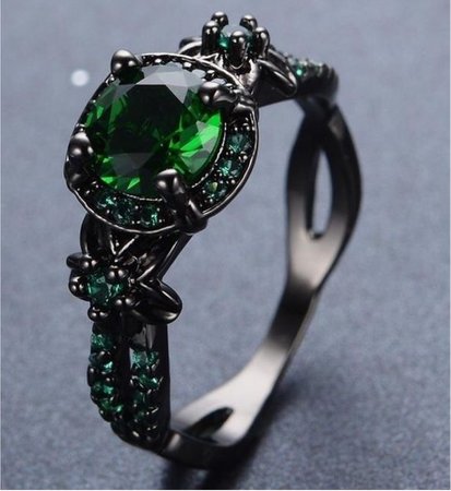 Green and Black Ring