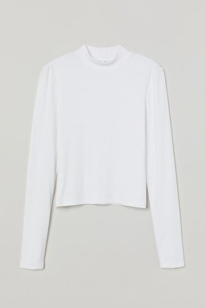 Stand-up Collar Top - White