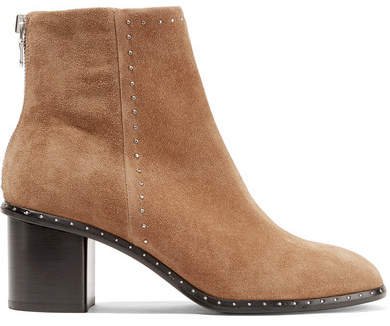 Willow Studded Suede Ankle Boots - Camel