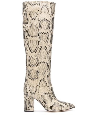 Shop Paris Texas snakeskin print knee-high boots with Afterpay - Farfetch Australia