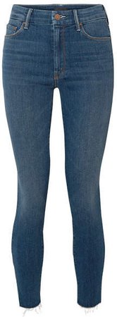 The Looker Frayed High-rise Skinny Jeans - Mid denim