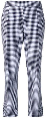 Semicouture checked straight-leg trousers