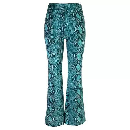 Gucci Spring 2000 Python Print Teal Pants For Sale at 1stDibs | python print pants, gucci lays