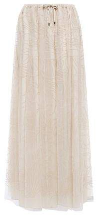 Embroidered Tulle Maxi Skirt