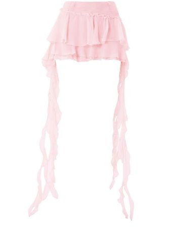 pink ruffle layer skirt