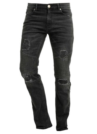 black distressed jeans