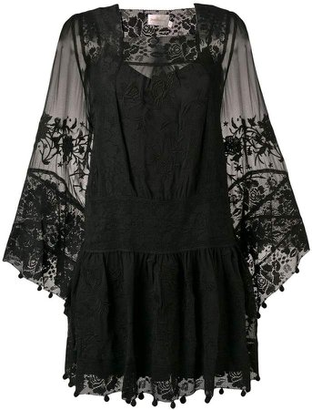 lace-embroidered shift dress