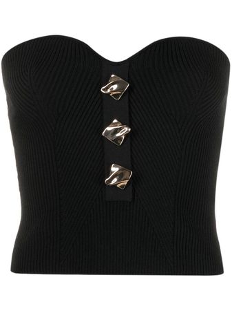 Self-Portrait Strapless Ribbed Knitted Top - Farfetch