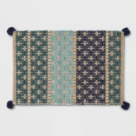 Blue Striped Woven Tasseled Accent Rug 2'X3' - Opalhouse : Target