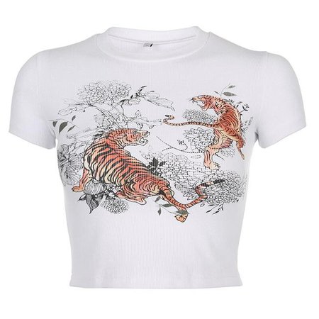 soft girl Tiger Print Cropped Top