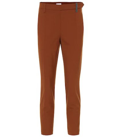 Stretch wool-blend cropped pants