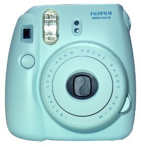 blue polaroid camera