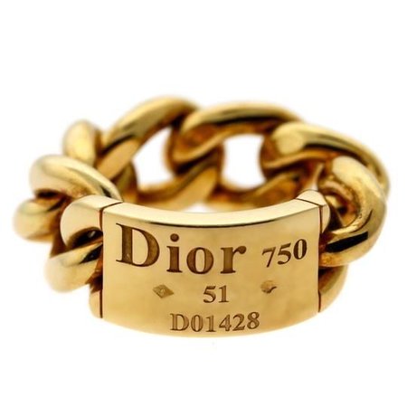 Dior Gold Chain Gourmette Link Ring